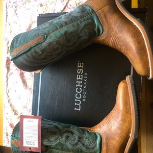 Womens size 7.5 LUCCHESE  model RUTH color COGNAC cowboy boots